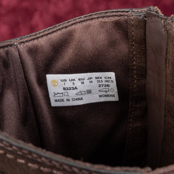 Timberland Women Earthkeepers Bethel Brown leather Buckle Moto  Knee Boots sz 7 - Picture 9 of 10